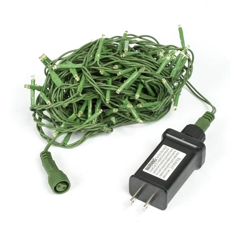 144-Count Yellow Cluster Light Set on 24' Green Wire