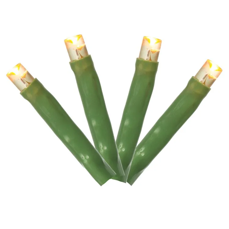 144-Count Yellow Cluster Light Set on 24' Green Wire