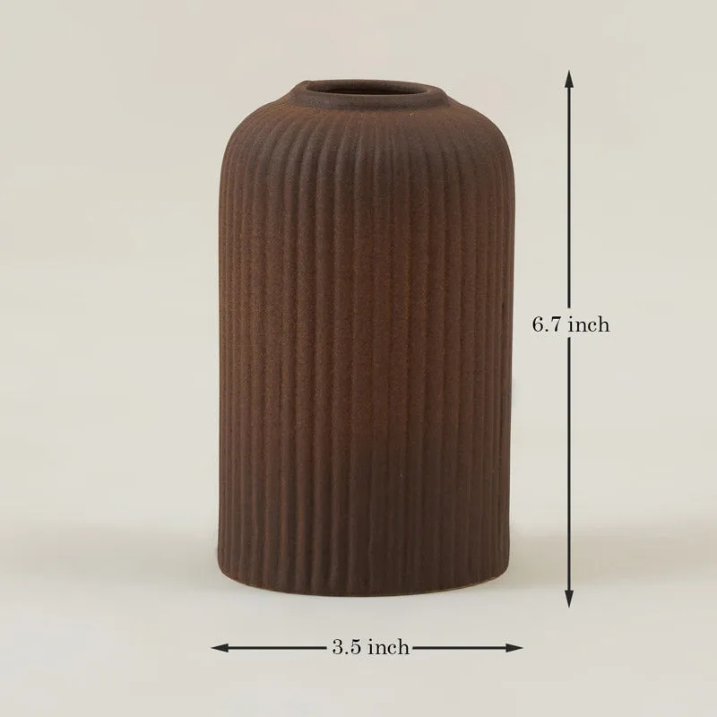 Abdiya Ceramic Vase - Brown