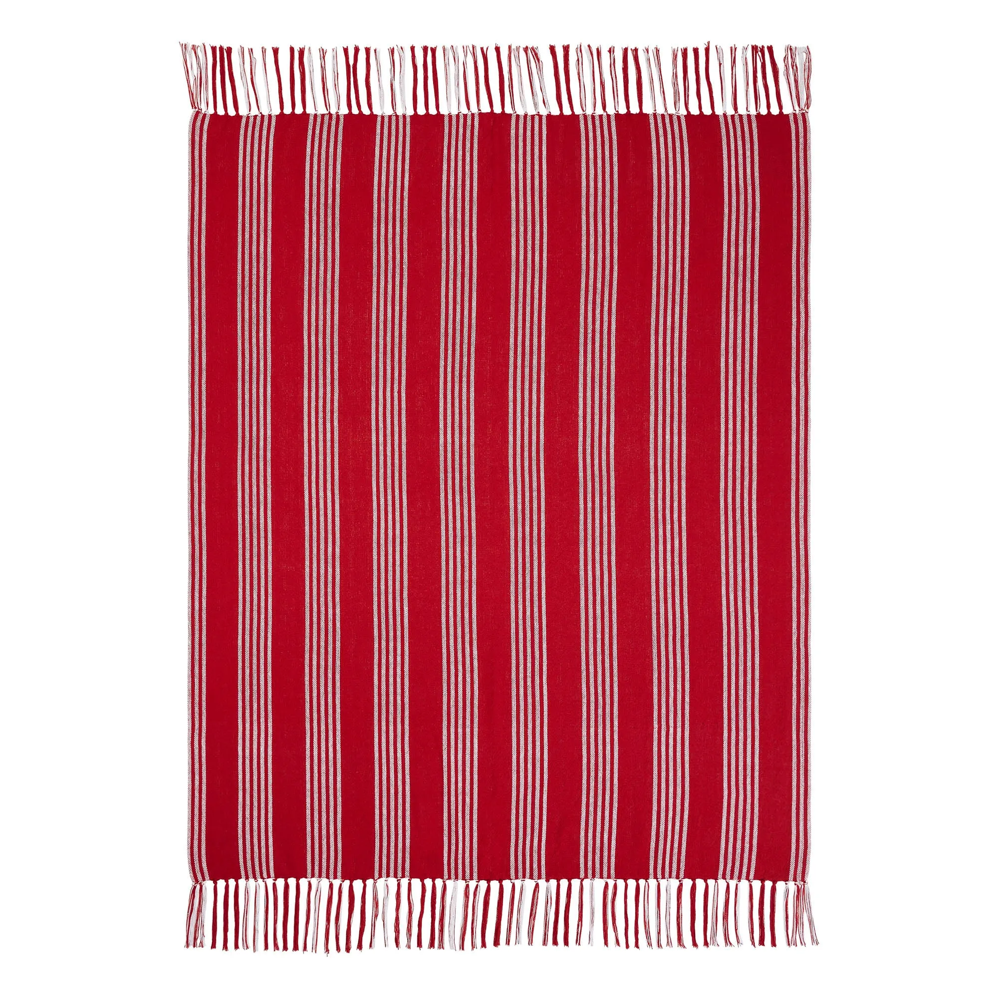 Arendal Red Stripe Woven Throw 50"x60" VHC Brands