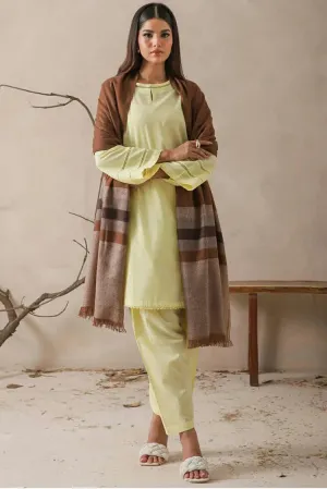 Asim Jofa - Shawl Collection - AJHS-03 STRIPED BORDER YARN DYED STOLE 1 PC