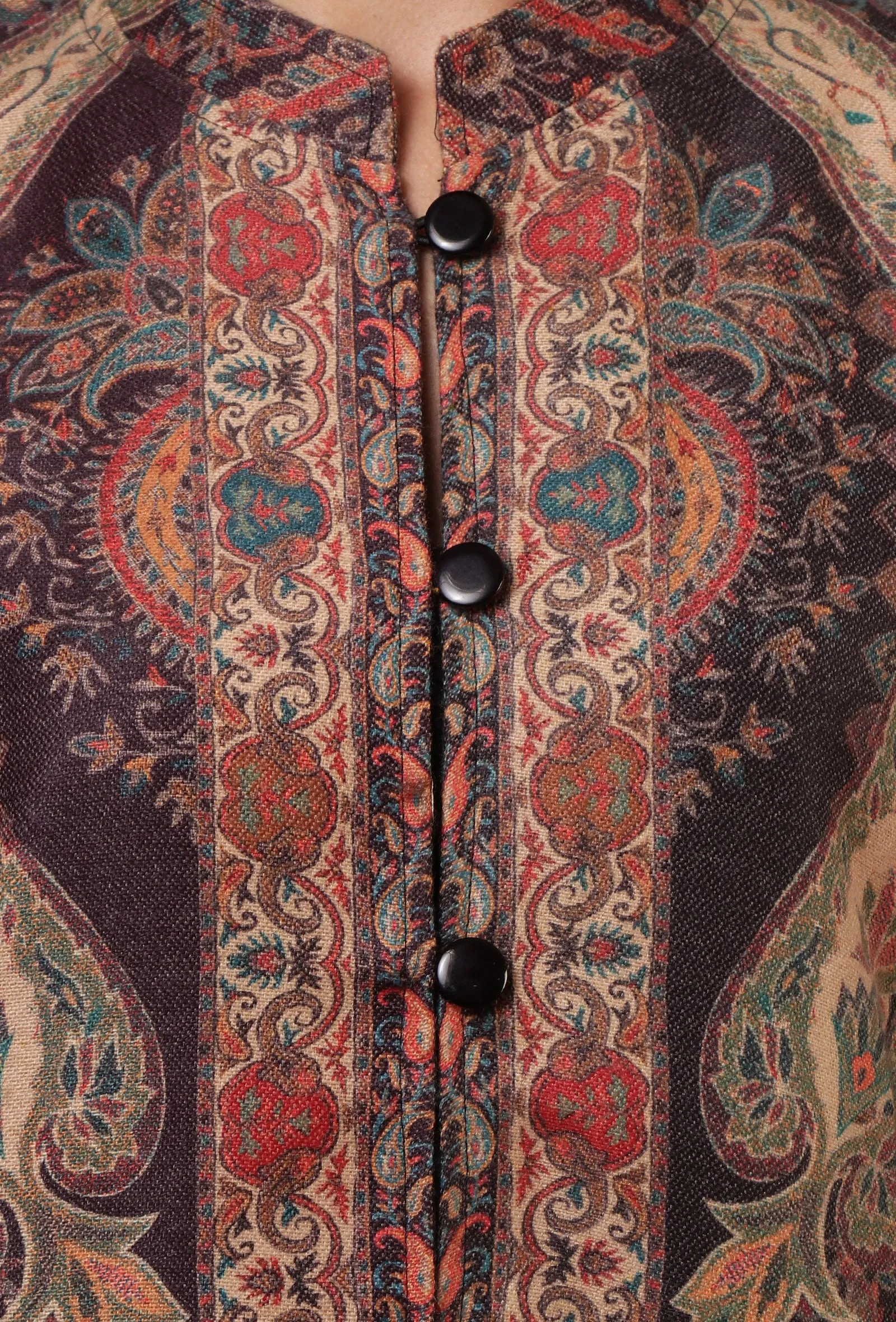Black & Multicolor Kani Embroidered Short Jacket