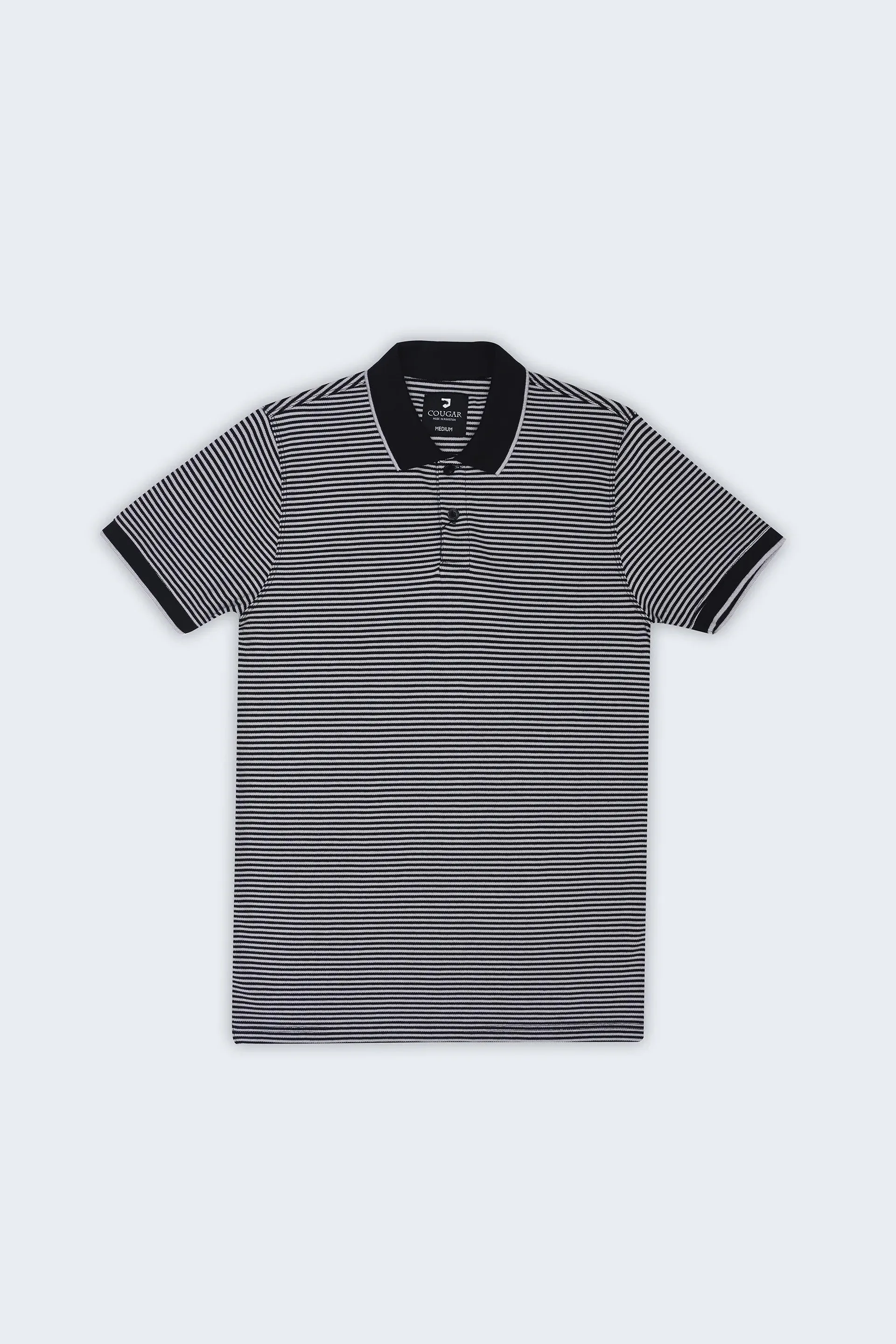 Black Striped Polo