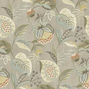 Bohemian Taupe Jacobean Wallpaper