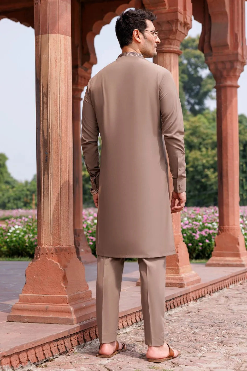 Boski Gold Coffee Kurta Trouser - Panjnad by J. Junaid Jamshed