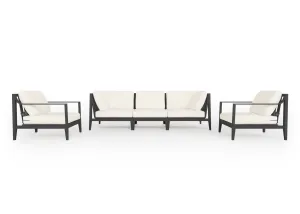 Charcoal Aluminum Outdoor Sofa with Armchairs - 5 Seat