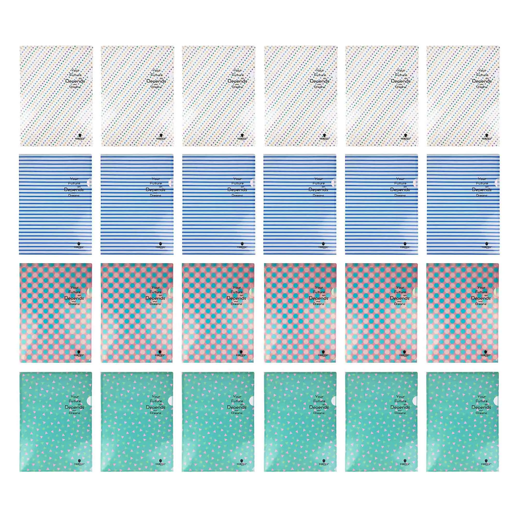 Colorful A4 Document Holder Sleeves - Pack of 12