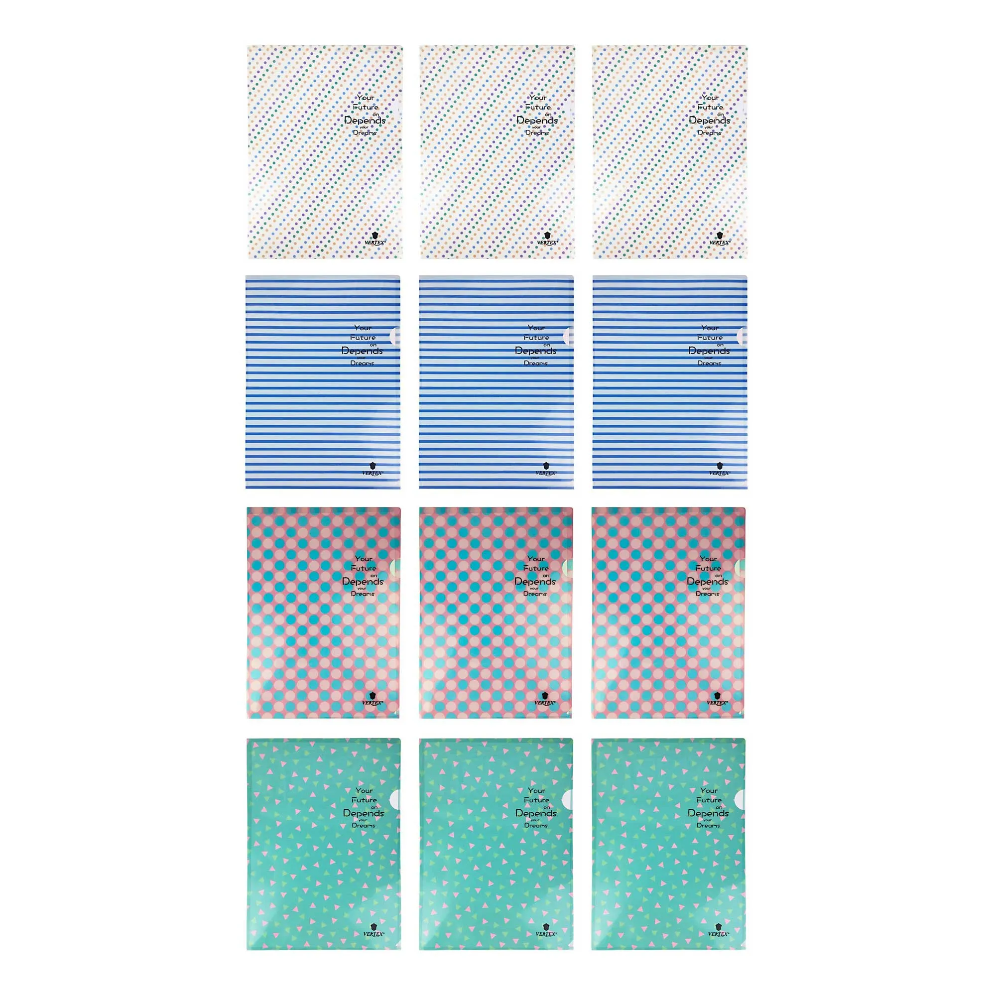 Colorful A4 Document Holder Sleeves - Pack of 12