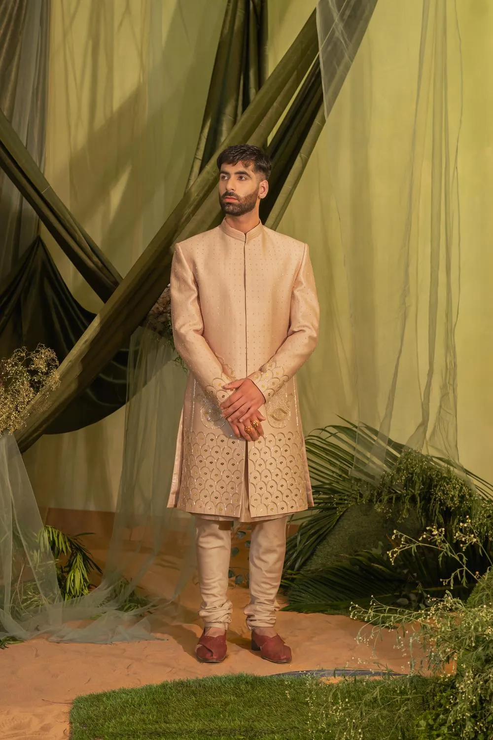 Dusty Peach Sherwani Set