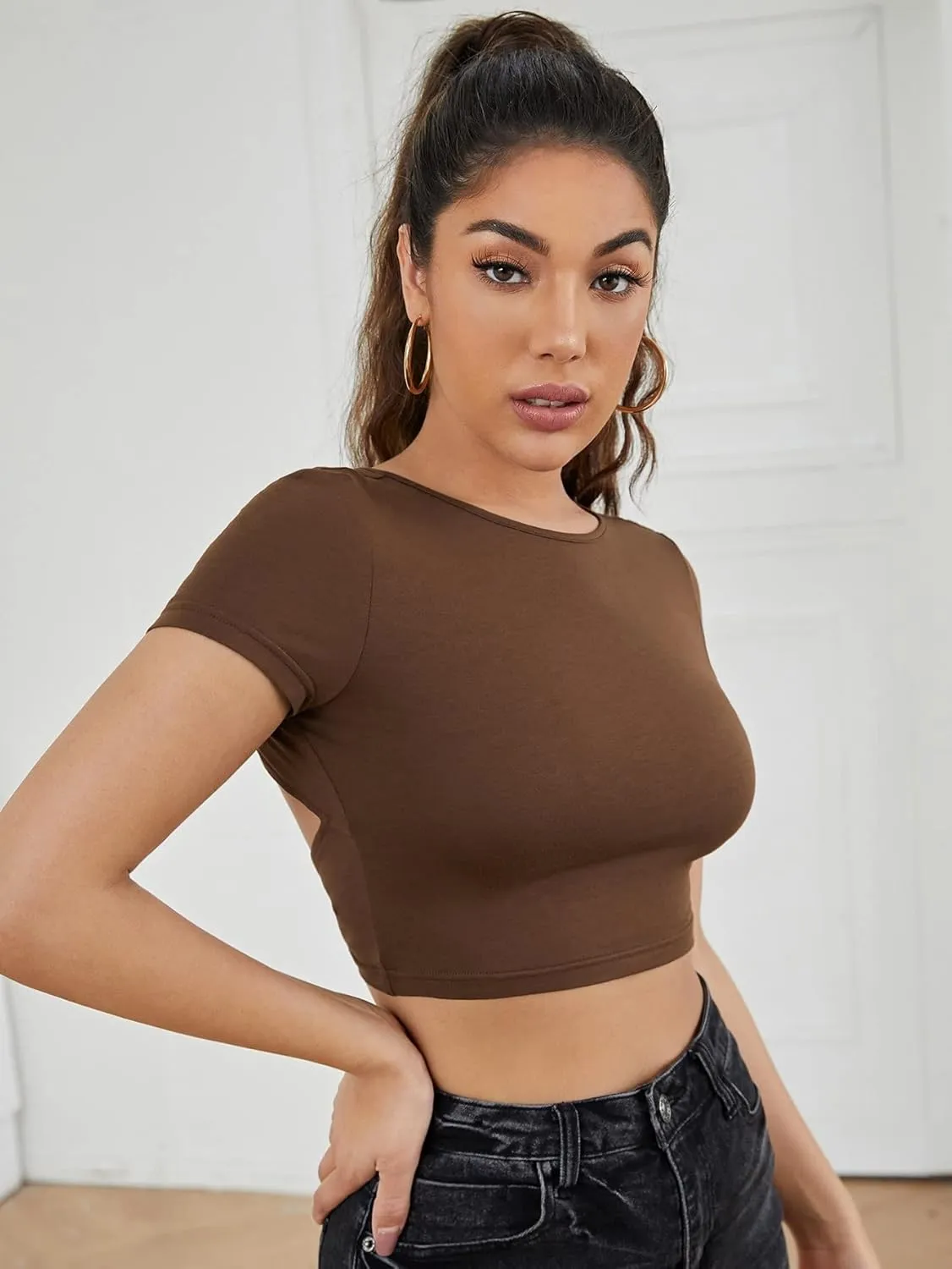 Earthy Charm Cotton Crop Top