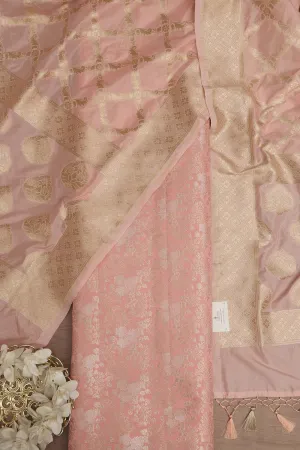 Elegant Pink Banarasi Brocade Silk Suit & Silk Dupatta