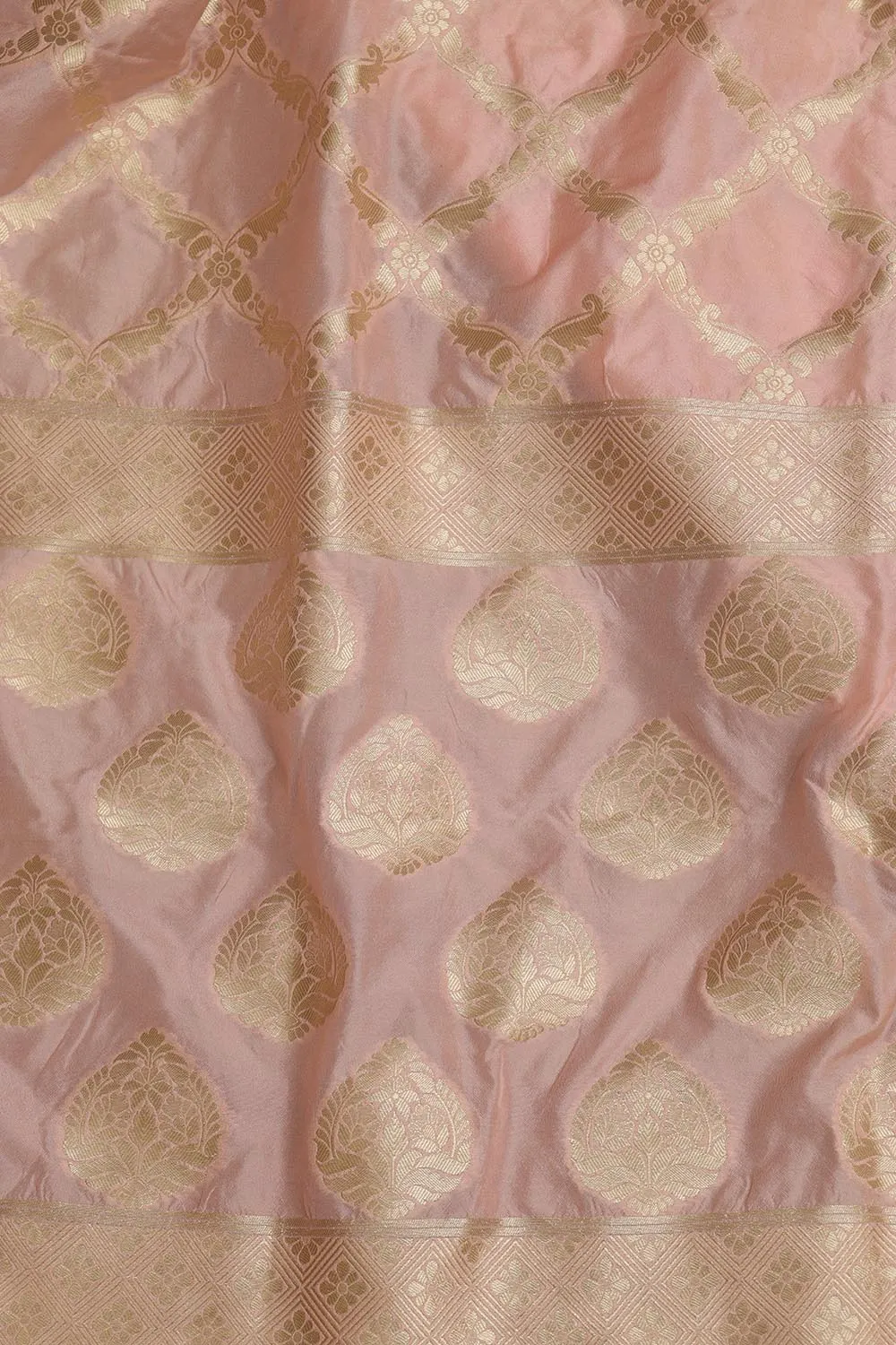 Elegant Pink Banarasi Brocade Silk Suit & Silk Dupatta