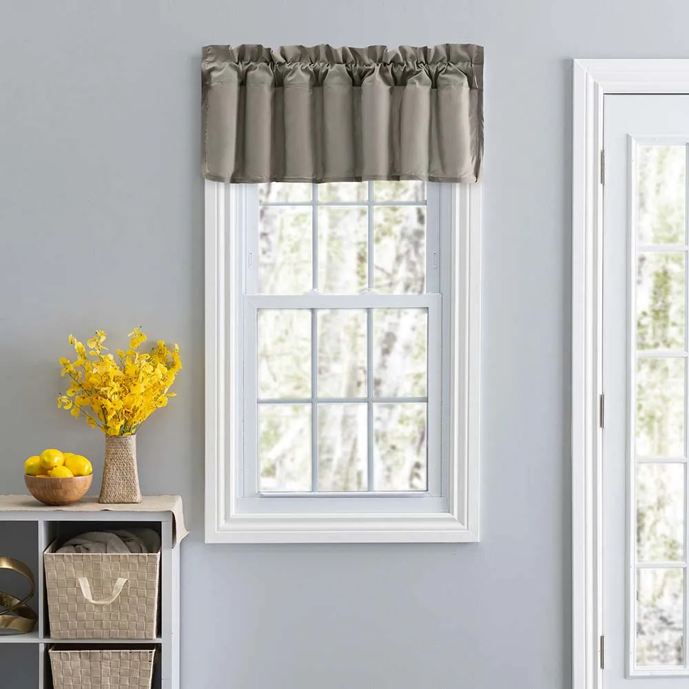 Ellis Stacey Lined 3" Rod Pocket High Quality Fabric Solid Color Window Swag Set Filler Valance 42"x13" Grey