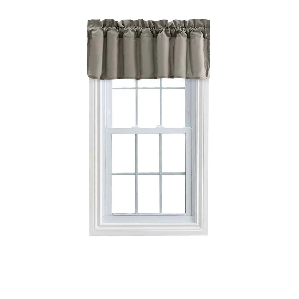 Ellis Stacey Lined 3" Rod Pocket High Quality Fabric Solid Color Window Swag Set Filler Valance 42"x13" Grey