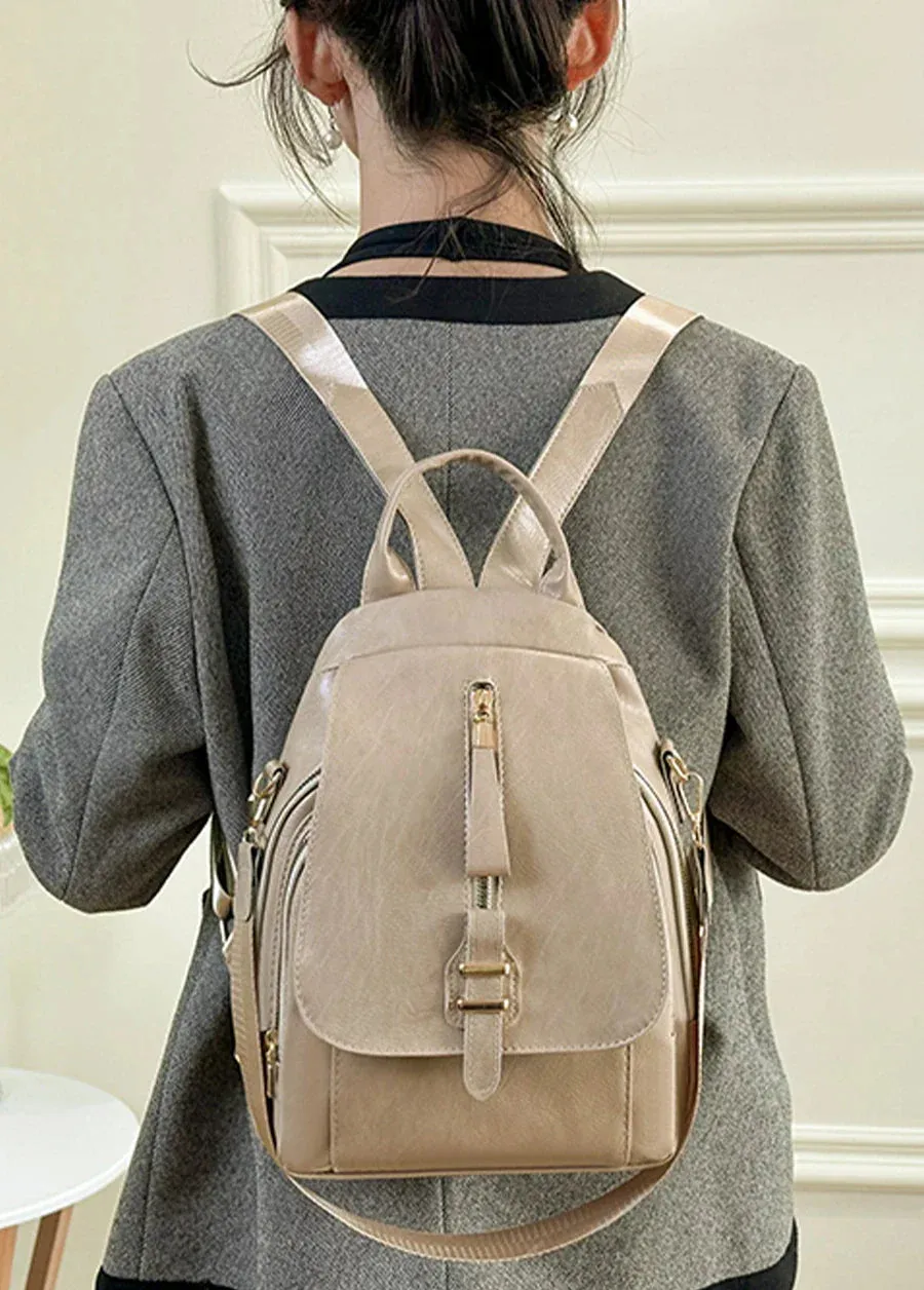 Everyday PU Leather Backpack Designed for Waterproof Convenience