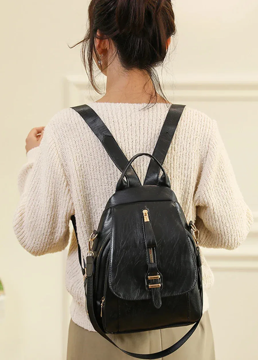 Everyday PU Leather Backpack Designed for Waterproof Convenience