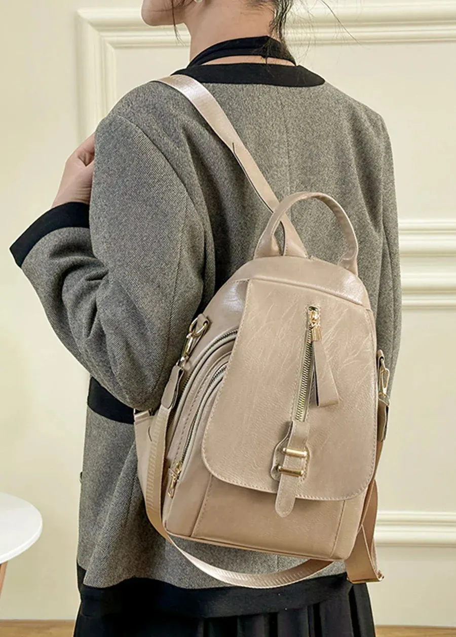 Everyday PU Leather Backpack Designed for Waterproof Convenience