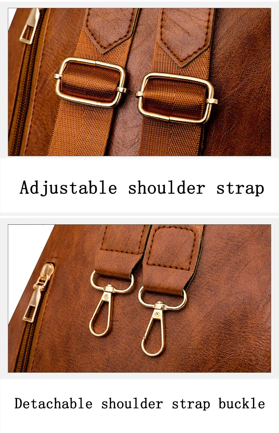 Everyday PU Leather Backpack Designed for Waterproof Convenience