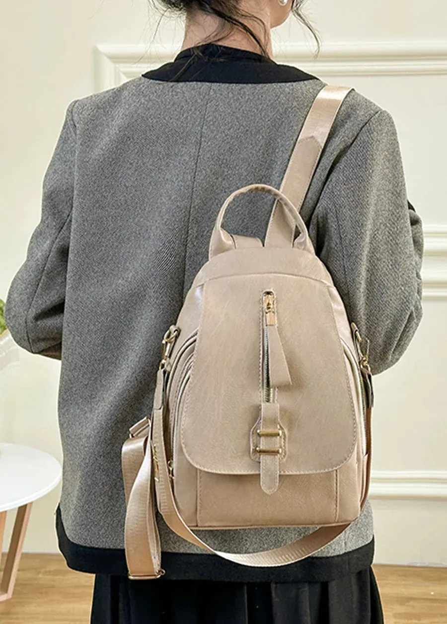Everyday PU Leather Backpack Designed for Waterproof Convenience