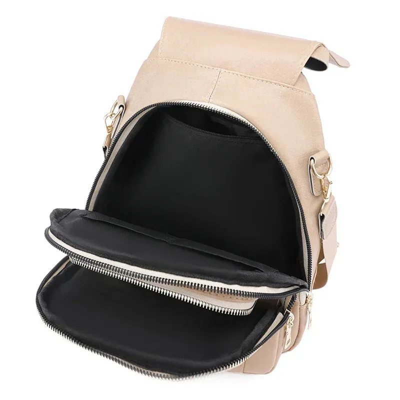Everyday PU Leather Backpack Designed for Waterproof Convenience