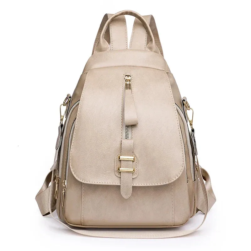Everyday PU Leather Backpack Designed for Waterproof Convenience