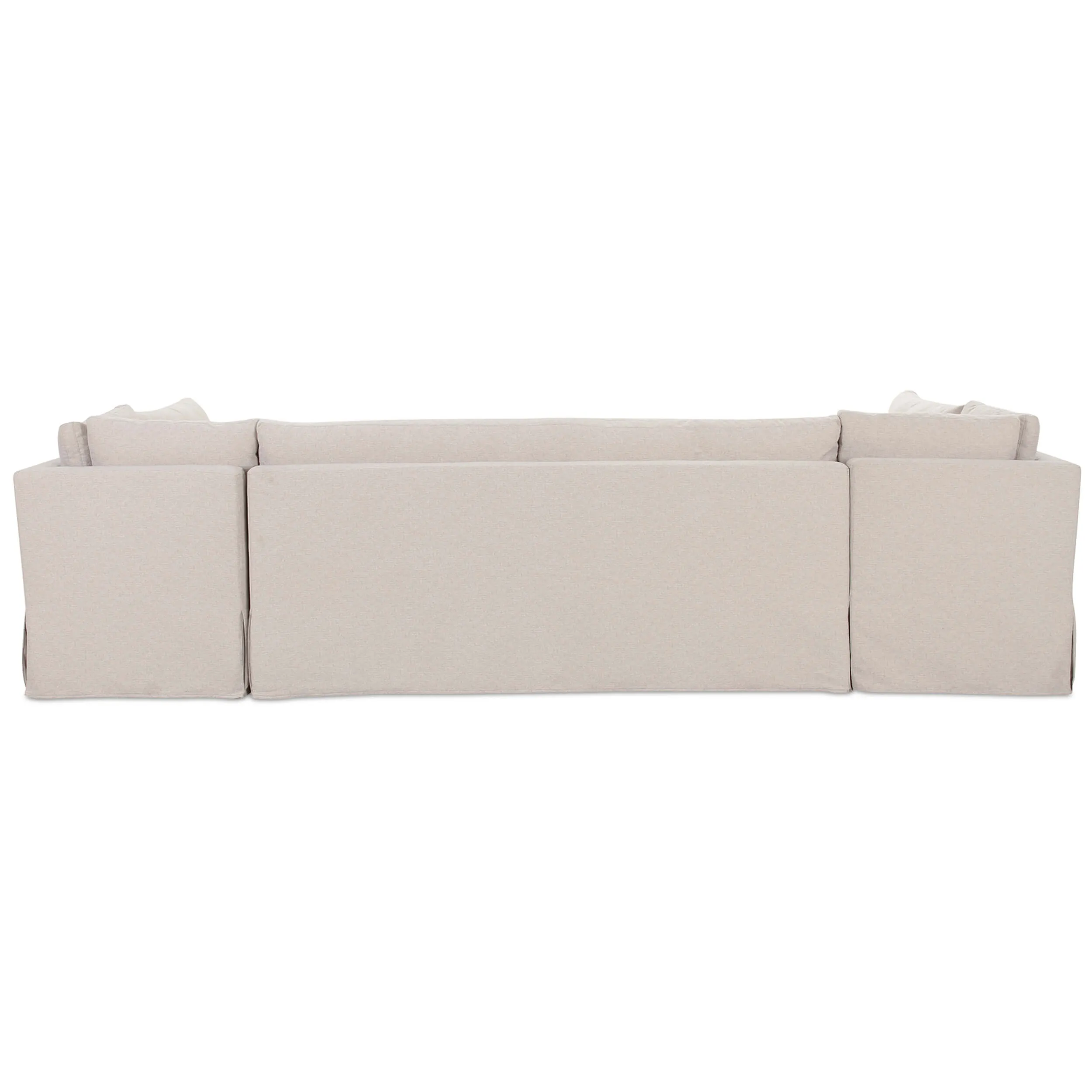 Fable 129" U-Shape Slipcover Dining Banquette, Beige