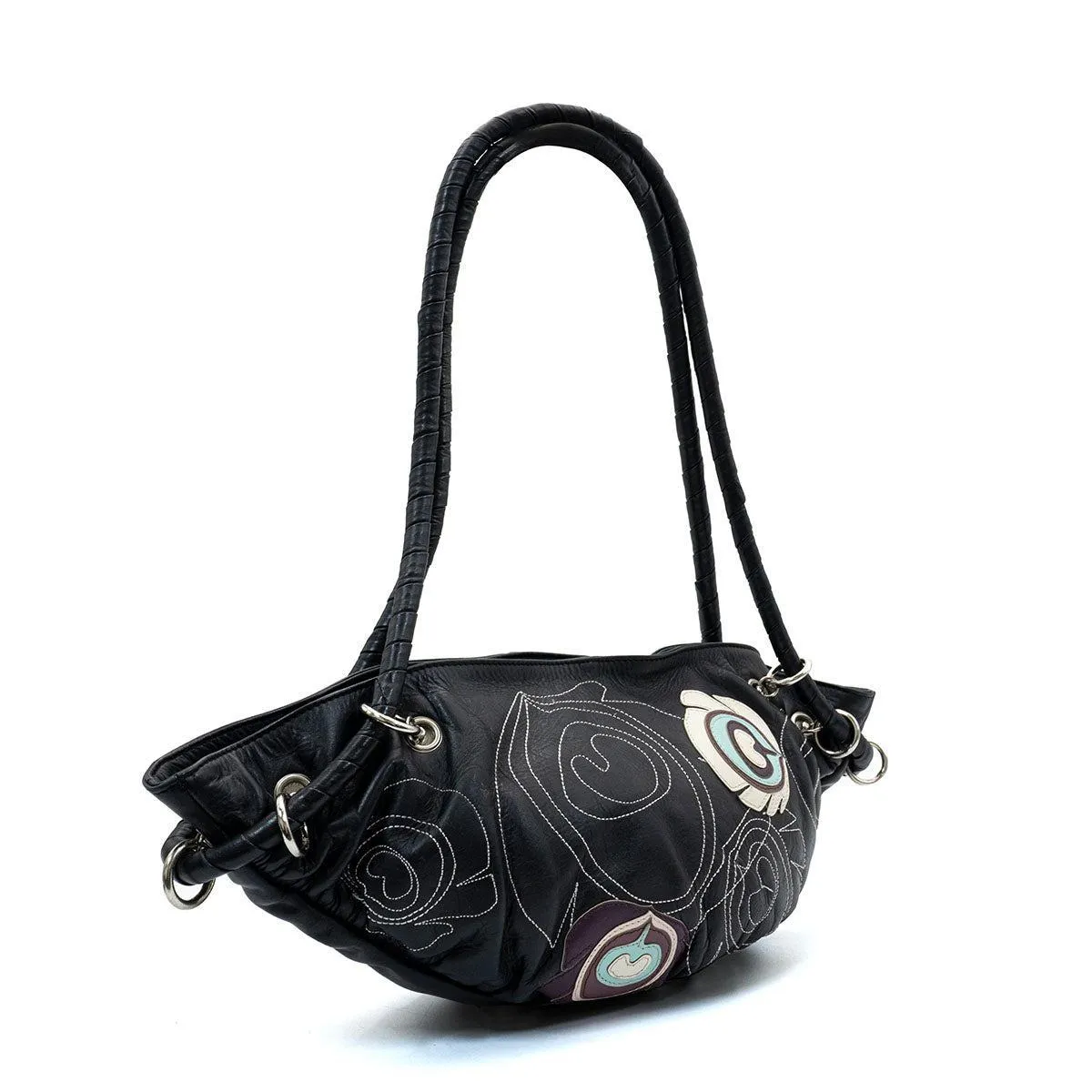 Fiorelli Stiched Shoulder Bags Leather Black Colour For Women