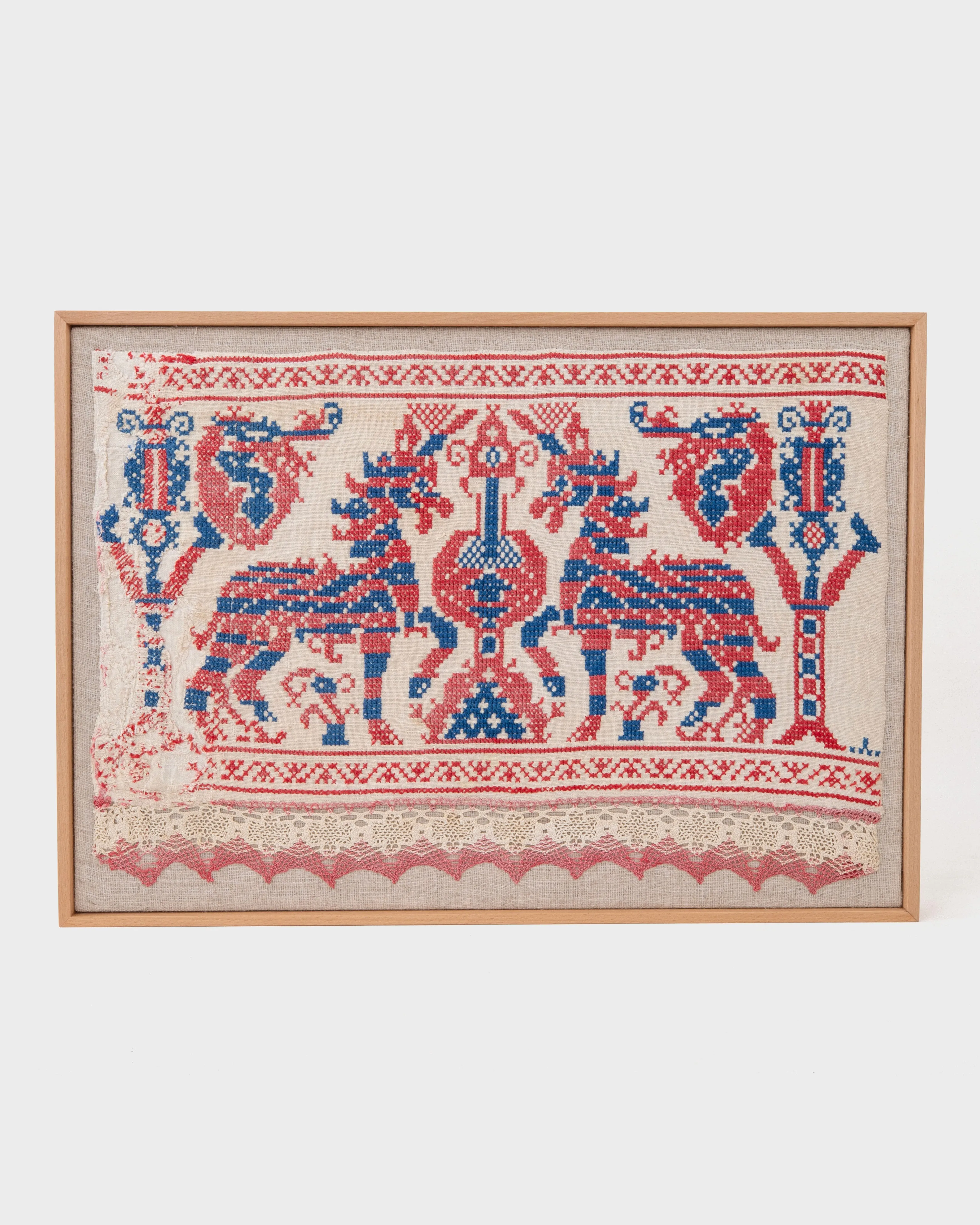 Framed Eastern European Embroidery, 20th Century