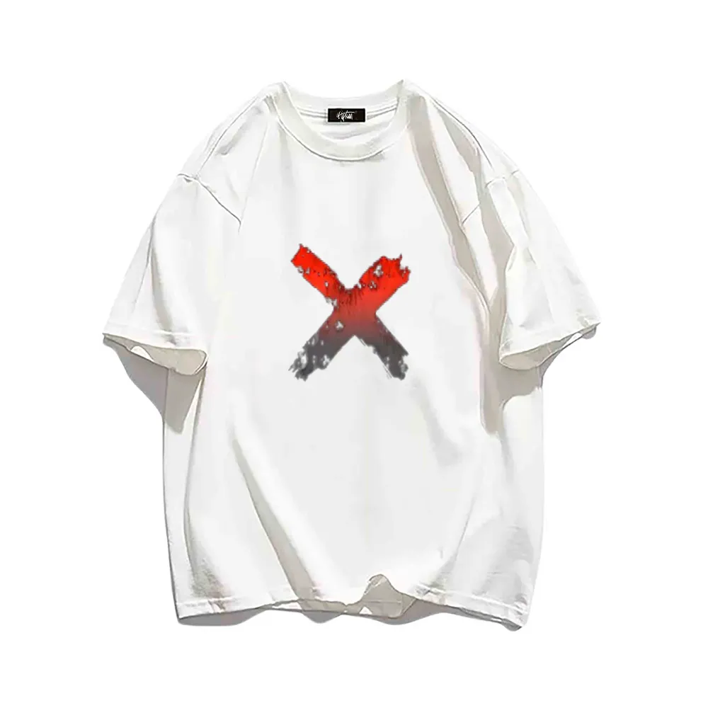 “Gradient Big Red Cross” T-shirt