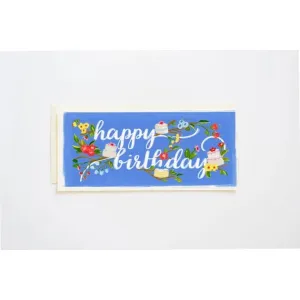 HAPPY BIRTHDAY CARD BRANCHES & CAKE