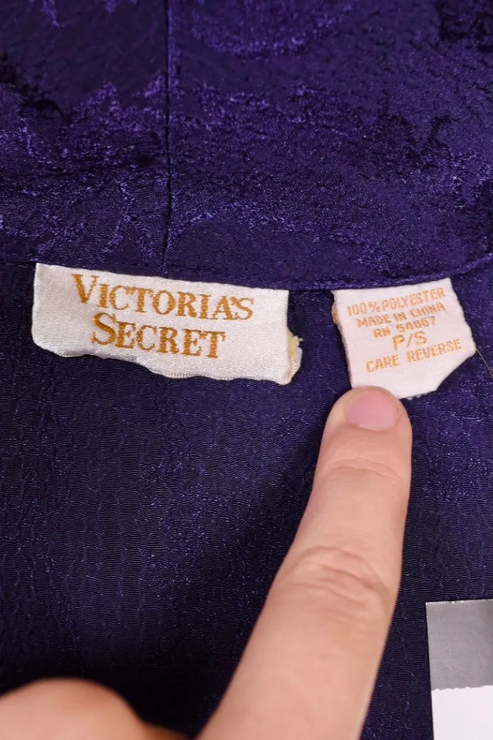 Heliotrope Deep Purple Damask Robe By Victoria's Secret, S