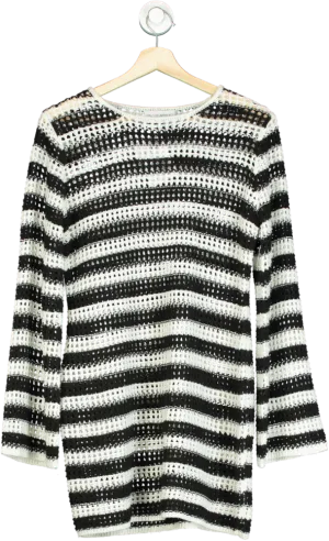 In The Style Black and White Striped Knit Dress UK 10/12