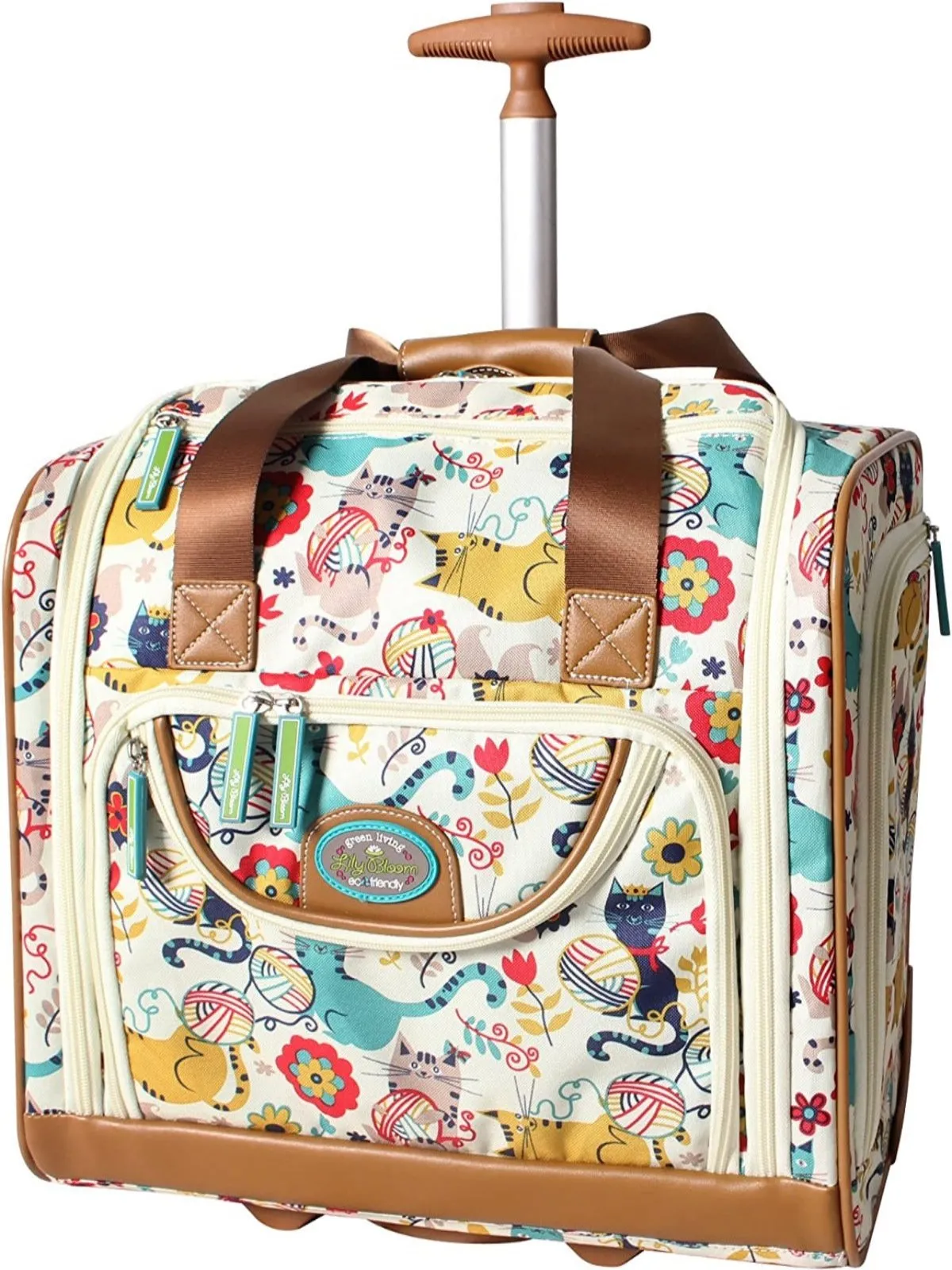 Lily Bloom Designer 15 Inch Carry On Travel Luggage Lightweight Rolling Suitcase Bag