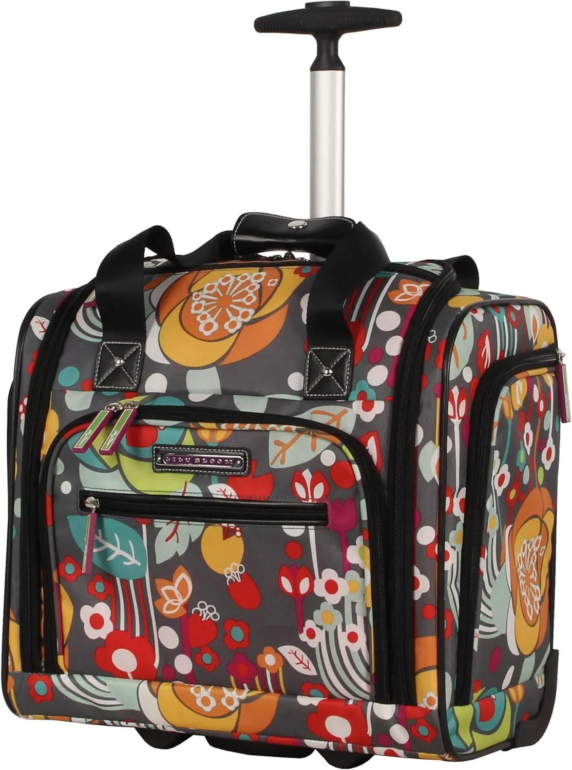 Lily Bloom Designer 15 Inch Carry On Travel Luggage Lightweight Rolling Suitcase Bag
