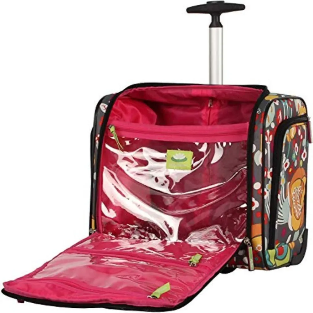 Lily Bloom Designer 15 Inch Carry On Travel Luggage Lightweight Rolling Suitcase Bag