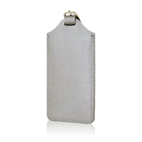 Luggage Tags, Acdream Leather Case Luggage Bag Tags Travel Tags 2 Pieces Set (Grey)
