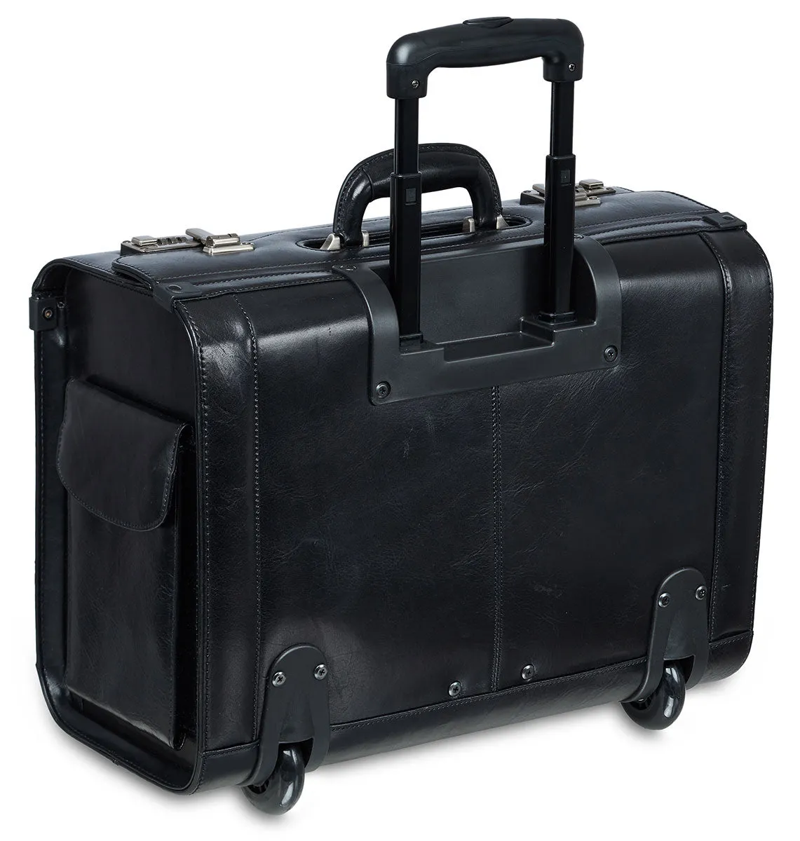 Mancini Leather Signature Deluxe Wheeled Catalog Case Black