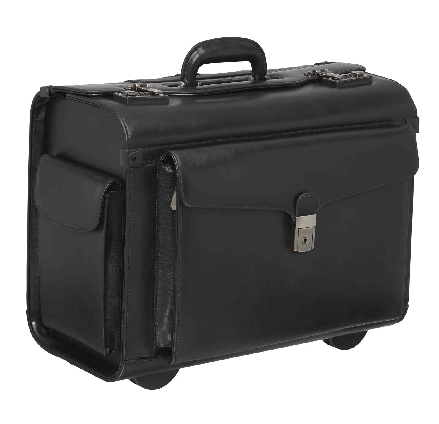 Mancini Leather Vanizia Deluxe Wheeled Catalog Case - Black