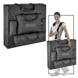 Master Massage 70cm MONTCLAIR Portable Massage Table Package with Therma-Top (UK Plug) - Adjustable Heating System, Shiatsu Cables, & Reiki Panels! (Black Color)