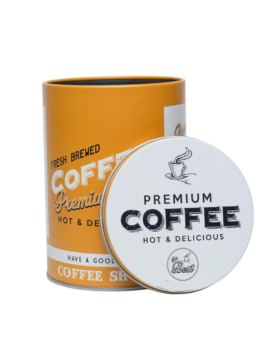 Metal Coffee Jar - Yellow, 1000Ml