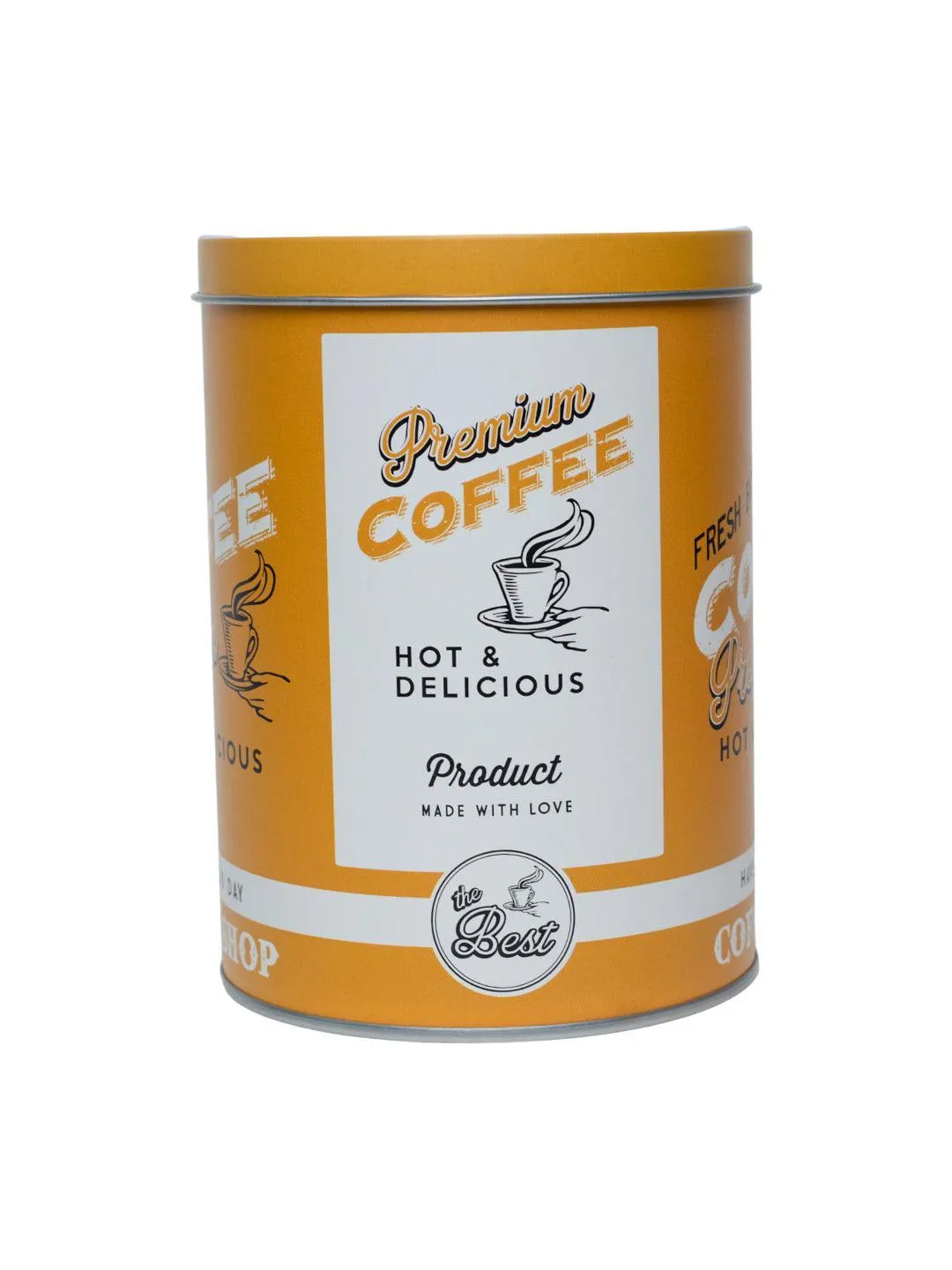 Metal Coffee Jar - Yellow, 1000Ml