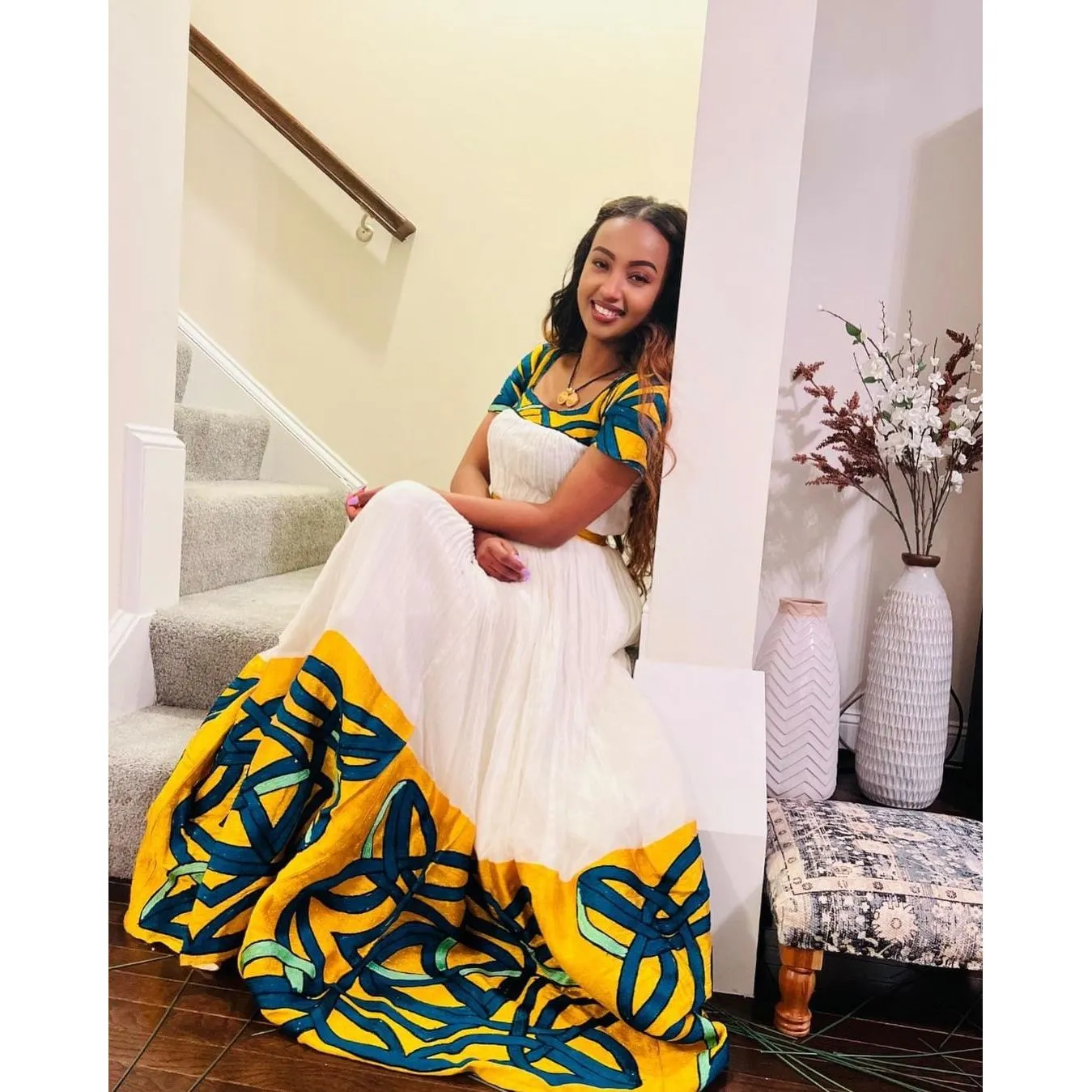 Modern Habesha Dress Colorful Handwoven Habesha Kemis Habesha Libs Eritrean Dress