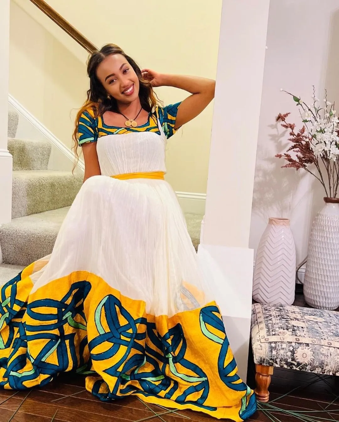 Modern Habesha Dress Colorful Handwoven Habesha Kemis Habesha Libs Eritrean Dress