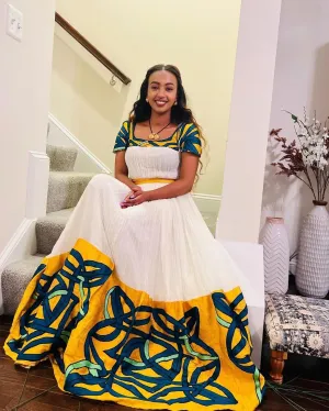 Modern Habesha Dress Colorful Handwoven Habesha Kemis Habesha Libs Eritrean Dress