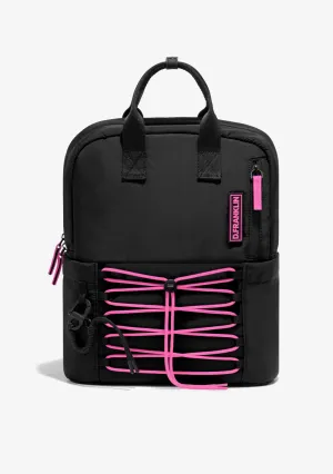Multi-Pocket Nylon Backpack Black   Custom Set Fuchsia