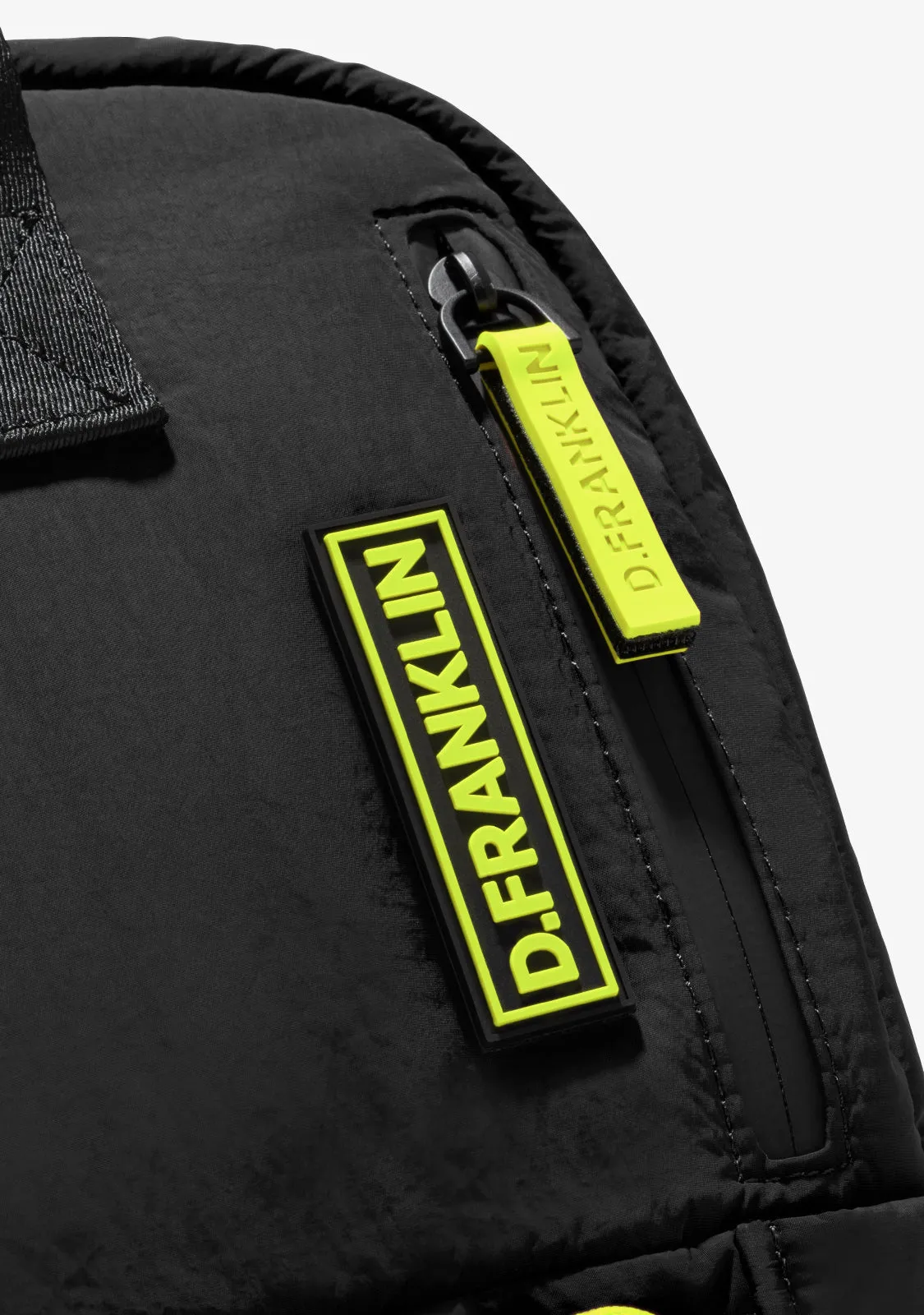 Multi-Pocket Nylon Backpack Black   Custom Set Lime