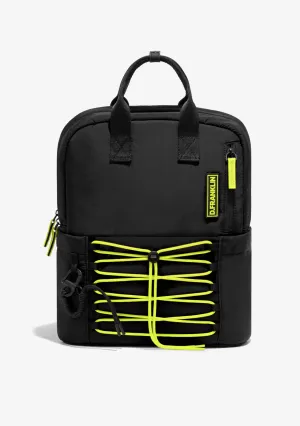 Multi-Pocket Nylon Backpack Black   Custom Set Lime
