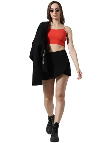 ONLY Polyester Blend Western Skort Black