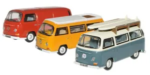 Oxford Diecast VW Bay Window Set Van/Bus/Camper - 1:76 Scale