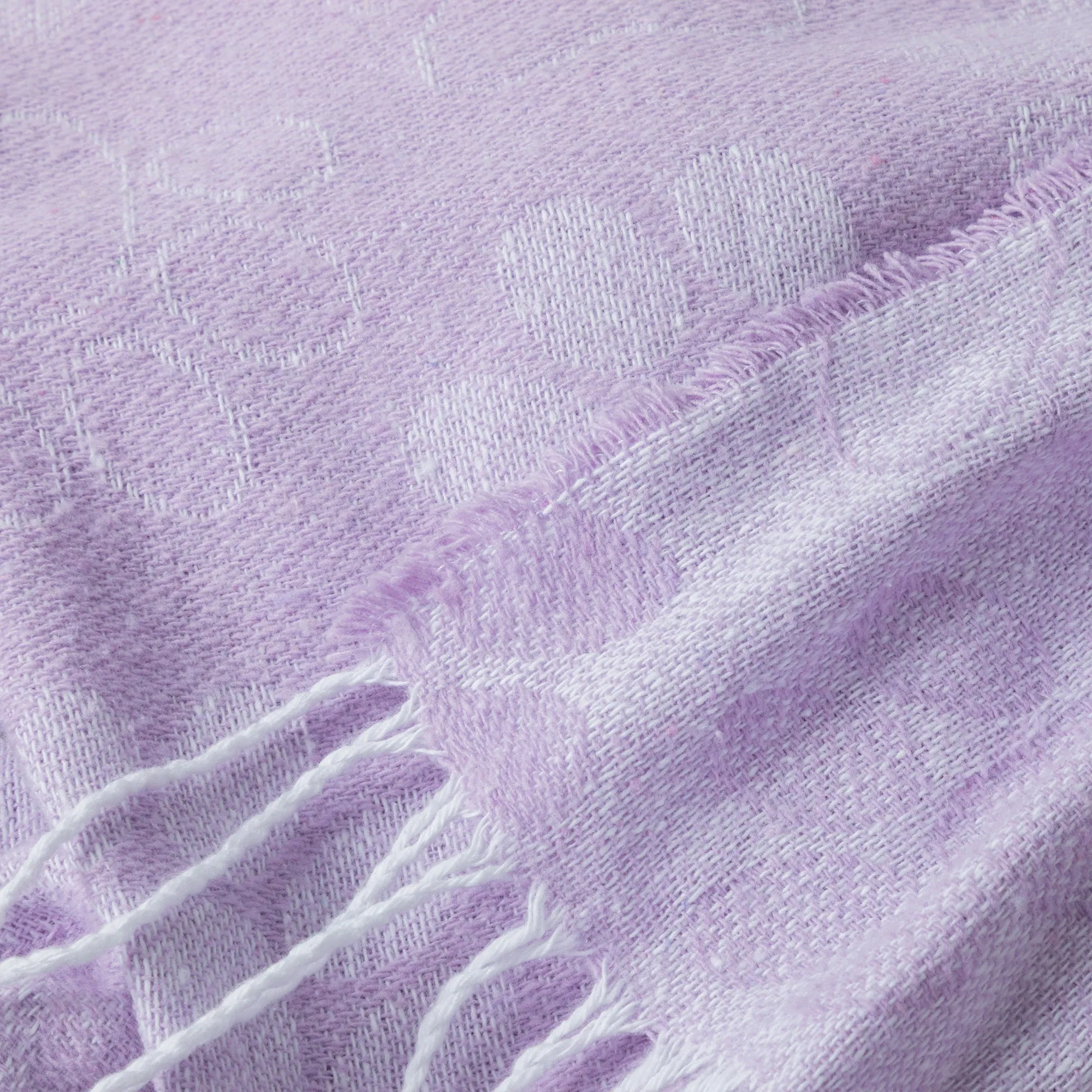 Paw Print Cotton Blend Throw Blanket with Fringe - 70” x 56”